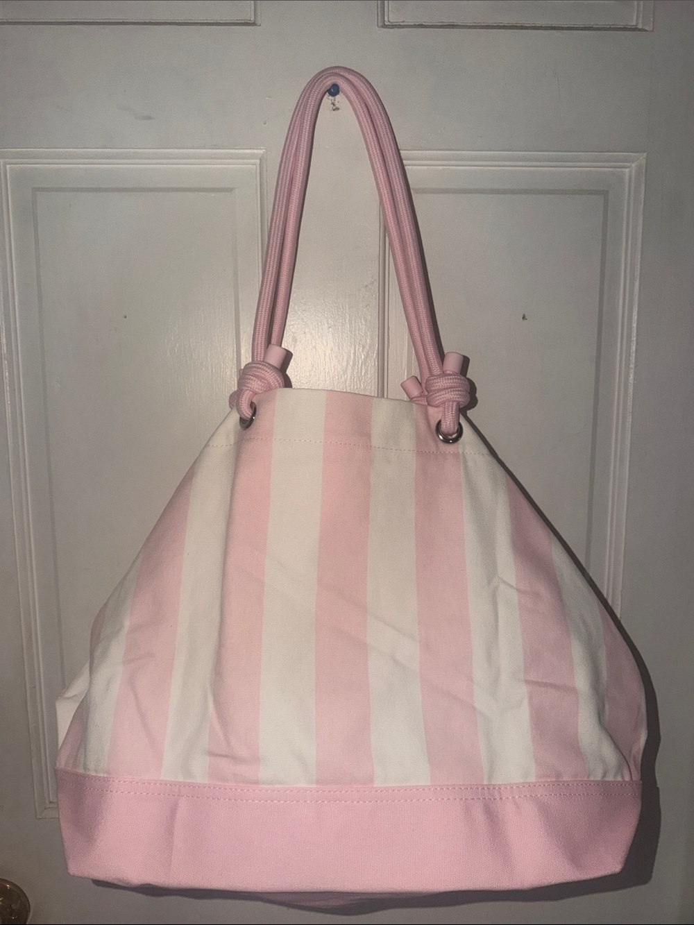 Victoria's Secret Pink & White Striped Canvas Tote - Picture 3 of 3